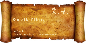 Kuczik Albin névjegykártya